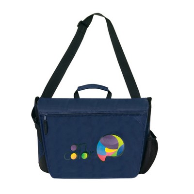 City Signature Laptop Messenger | 15" Padded Sleeve & Bottle Holder