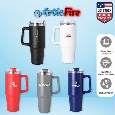 ArticFire 30 oz Insulated Stainless Steel Mug with Straw & Twist Lid